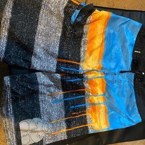 Big Buddha Men's Blue and Orange Board Shorts